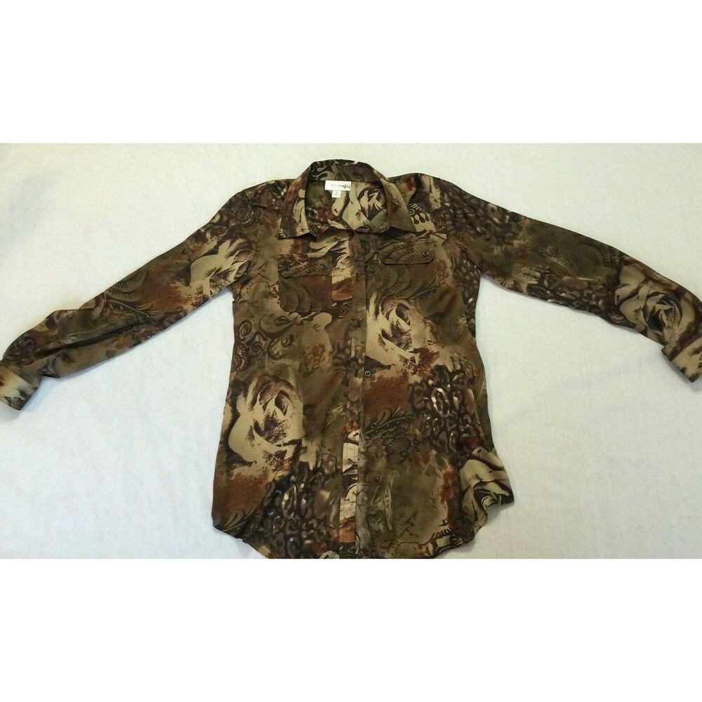 DRESSBARN WOMENS BLOUSE BUTTON DOWN SHIRT SIZE S